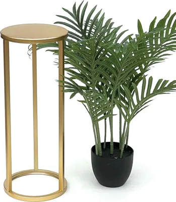 Produktbild von DanDiBo Blumenhocker Metall Gold Rund 50 cm Blumenständer Beistelltisch 96510 S Blumensäule Modern Pflanzenständer Pflanzenhocker