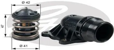 Produktbild von GATES Thermostat Kühlmittel 87°C für BMW 3 Touring (E91) 3 Limousine (E90) 5 Touring (F11) 5 Limousine (F10) 3 Coupe (E92)