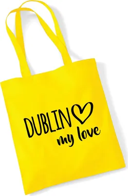 Produktbild von Huuraa Jutebeutel Dublin my love 10 Liter Yellow Baumwolle Tasche Geschenkidee