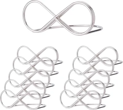 Produktbild von 10 silberne Tischnummernhalter – Clips für Hochzeiten, Büros, Fotos und Notizen