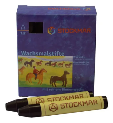 Image de Stockmar 330-15 Crayons de couleur à la cire - noir - 12 crayons