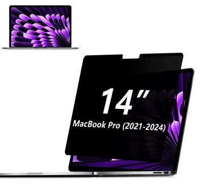 Obrázek produktu pro Ochranná fólie pro MacBook Pro 14 palců - Filtr proti nahlížení - Blokuje modré a UV světlo - Tenký a opakovaně použitelný design - Snadná instalace - Antireflexní/odolná proti otiskům prstů - Filtr obrazovky