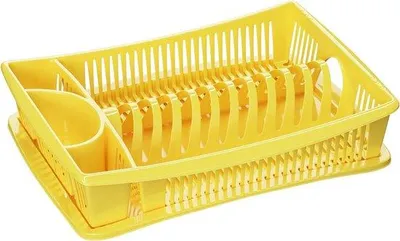 Immagine prodotto di Scolapiatti Unyqoos® con vaschetta di raccolta, in plastica (polipropilene), grande, 39 x 27,5 x 8,5 cm – spazio per piatti, tazze e posate