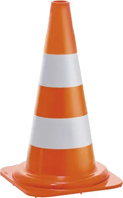 Produktbild von Verkehrskegel, Leitkegel tagesleuchtend, PVC, orange/weiß, Höhe 500 mm