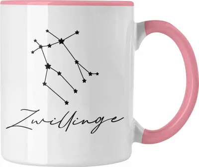 Produktbild von Trendation - Zwilling Sternzeichen Tasse Geschenk Horoskop Tierkreiszeichen (Rosa)