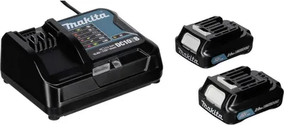 Obrázek produktu pro Makita 197658-5, Sada baterie a nabíječky, Lithium-ion (Li-ion), 2 Ah, 10,8 V, Makita, Vrtačka, Elektrické multifunkční nářadí, Elektrický šroubovák
