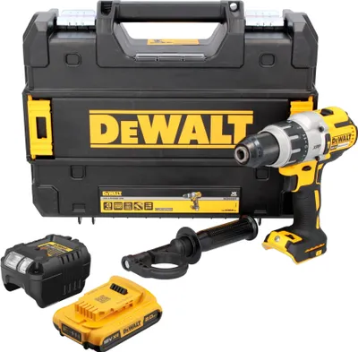 Obrázek produktu pro Akumulátorová příklepová vrtačka DeWalt DCD 996 D1 18 V 95 Nm bez kartáčů + 1x akumulátor 2,0 Ah + nabíječka + TSTAK