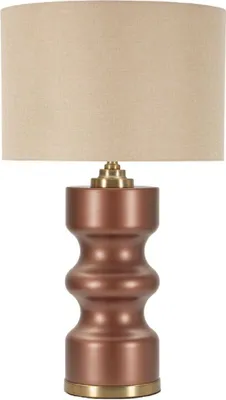Produktbild von Rosenthal Tischlampe Glas Braun Gold Ø40.5x69.5cm E27 max 40W Stoffschirm