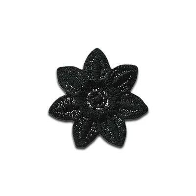 Produktbild von Mono Quick 0412x Blume, Bügelbild, Patch, schwarz weiß hellblau lachs gelb grau - 3,7 cm : 04121 - schwarz Farbe: 04121 - schwarz