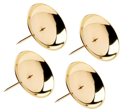 Produktbild von 4er-Set Adventskranz Kerzenteller Ø8cm mit Dorn aus Messing in Gold