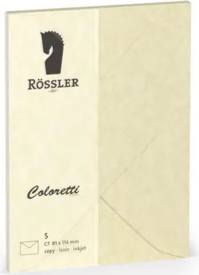 Produktbild von Rössler Papier 220707922 Coloretti Briefumschläge - C7, 5 Stück, sandgelb