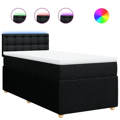Produktbild von Boxspringbett mit Matratze Schwarz 90x200 cm Stoff