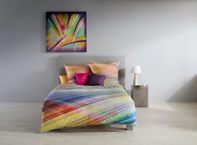 Produktbild von Fleuresse Mako-Satin Bettwäsche 200x220 Streifen Rauten multi bunt 115052-9