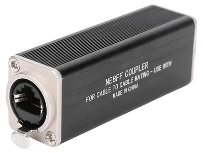 Obrázek produktu pro Pozlacený ethernetový konektor RJ45, vodotěsný (IP68), samice–samice, pro kabely LAN Cat5, Cat5e, Cat6, Cat7 a Cat8, venkovní použití, síť PoE