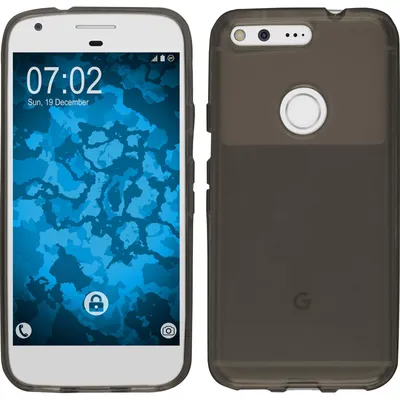 Produktbild von PhoneNatic Case kompatibel mit Google Pixel XL - grau Silikon Hülle transparent + 2 Schutzfolien