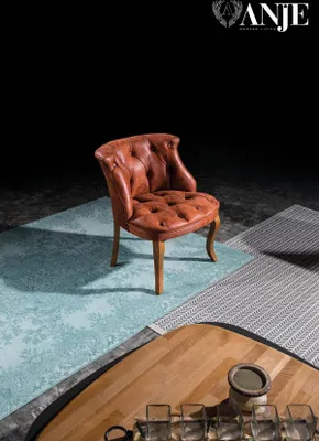 Zdjęcie produktu dla Brauner Leder Sessel Cocktailsessel Designersessel Luxus Wohnzimmermöbel