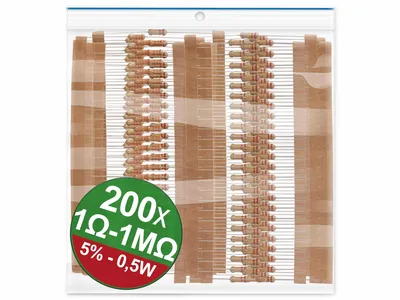 Immagine prodotto di Quadrios 22P104 Gamma di resistenze a film di carbonio cablate assialmente 0,5 W 5 % 1 set (22P104)