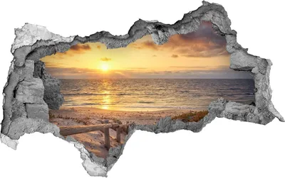 Produktbild von Selbstklebender Loch-3D-Aufkleber 95x73 cm Der Weg zum Strand