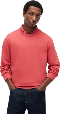 Immagine prodotto di Felpa da uomo Tommy Jeans, modello regular fit, in pile con logo a contrasto, girocollo, colore rosso (A)