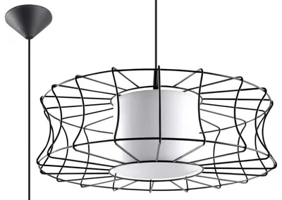 Productafbeelding van Hanglamp SALERNO, zwart - 1x E27 fitting - max. 60W - exclusief LED-lampen