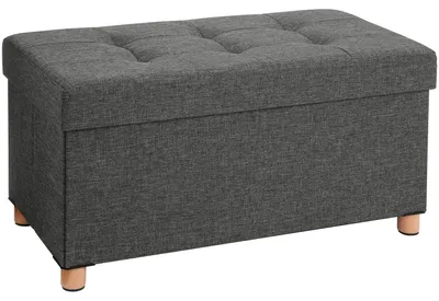 Zdjęcie produktu dla Puf z pojemnikiem – ciemnoszary – 76 x 38 x 40 cm