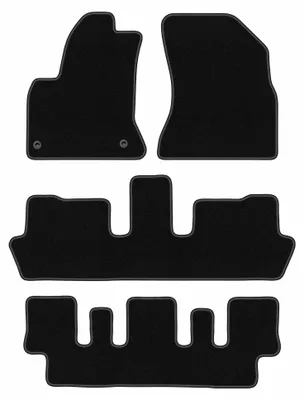 Obrázok produktu pre Velúrové autokoberce pre: Citroen C4 Picasso I 2006-2013 (7 miest) – sada 4 ks, čierne, na mieru – Wielganizator BASIC
