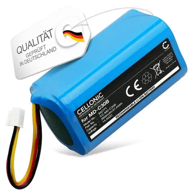 Produktbild von CELLONIC 1x Akku für Staubsauger Kompatibel mit Blaupunkt XBOOST, Kompatibel mit Liectroux C30B, Kompatibel mit Blaupunkt BlueBot XSMART, 6.60.40.02-0 - (2600mAh , 14.4V)