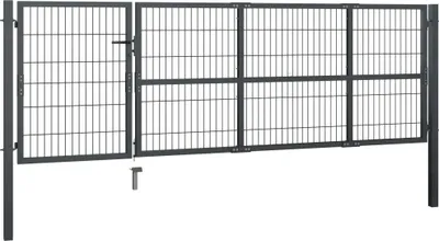 Immagine prodotto di Cancello da Giardino con Pali in Acciaio 350x100 cm Antracite