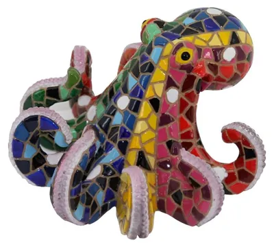 Imagen del producto de Figura de pulpo hecha con mosaico, 12 cm