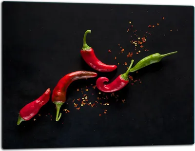 Produktbild von Glasschneidebrett Herdabdeckplatte Glaskeramikkochfeld Universal 52x40 cm Schwarz Chilli