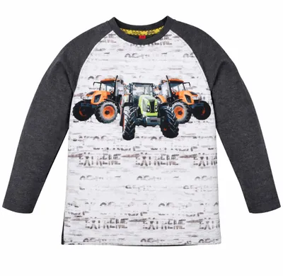 Produktbild von BONDI Jungen Langarmshirt "Big Wheels" 33164 | Anthrazit Melange Größe: 110