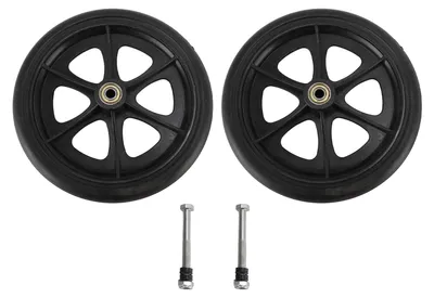 Image de 2 roues
de fauteuil roulant, 8 pouces, roues de rechange
pour la plupart des fauteuils roulants électriques,
noires