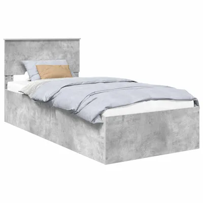 Productafbeelding van vidaXL Bedframe met hoofdeinde, betonkleur, 100 x 200 cm, houtvezel