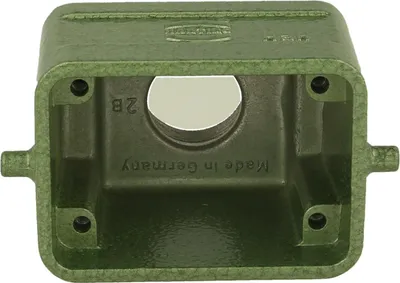 Produktbild von HARTING Han 6B M Tüllengehäuse niedrig, 1xPG16 gerader Kabelabgang, für 1 Bügel (am Unterteil) - 1 Stück