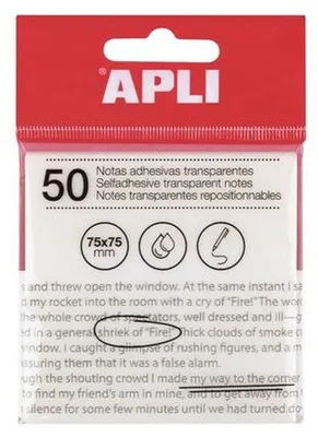 Obrázok produktu pre APLI 19568 APLI Haftnotizen, 75 x 75 mm, farblos transparent