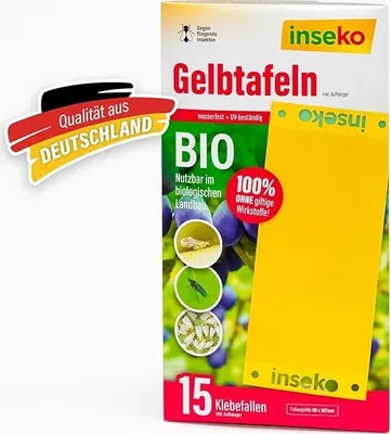 Produktbild von 15 x inseko Gelbtafeln I große Gelbsticker gegen Trauermücken UVM. I Gelbfalle 100% giftfrei - 1 Packung (442345)