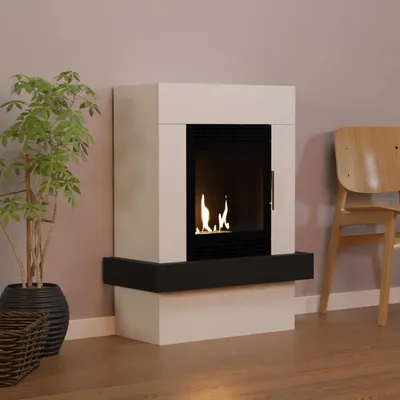 Produktbild von GLOW FIRE Ethanol Kamin 'Odda Vision' | Ethanolofen in weiß mit 3 Std. Brenndauer und 3 KW Heizleistung | BxHxT: 70x90x43 cm