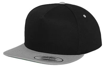 Image de Flexfit - Casquette snapback « Classic » à 5 panneaux LT1211 (taille unique) (noir/argent)
