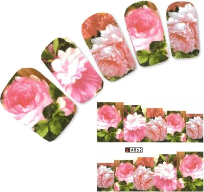 Produktbild von Tattoo Nail Blumen Rosen Bläter Aufkleber Nagel Sticker