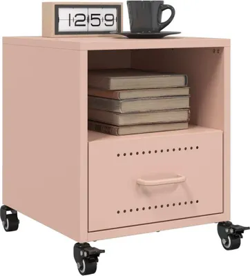 Produktbild von vidaXL Nachttische 2 Stk. Rosa 36x39x43,5 cm Stahl