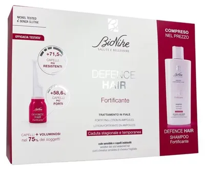 Imagen del producto de BioNike Set Defence Hair: Champú fortalecedor 200 ml + Sérum en ampollas 21 x 6 ml