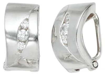 Produktbild von Ohrclips Clips Ohrschmuck aus 925 Silber rhodiniert mit 6 Zirkonia