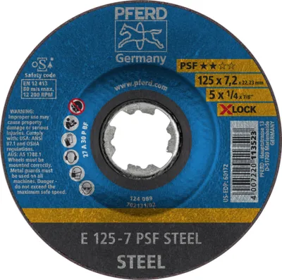 Zdjęcie produktu dla PFERD 62011125, 12,5 cm, 7,2 mm, 12200 RPM, 10 szt.