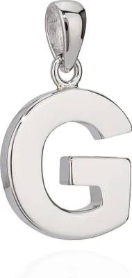 Produktbild von 13x12mm Kettenanhänger Buchstabe G Silber 925 anlaufgeschützt glanz Alphabet