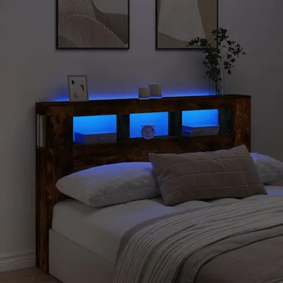 Produktbild von LED-Kopfteil Räuchereiche 160x18,5x103,5 cm Holzwerkstoff - Bettkopfteil CC29987