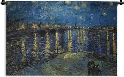 Produktbild von MuchoWow® Wandteppich Wandbehang Van Gogh - Brücke - Alte Meister 90x60 cm Tapisserie Dekoration Wandtuch - Wandskulpturen - Bildteppich