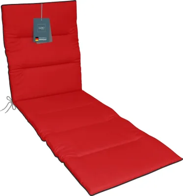 Produktbild von LILENO HOME Sonnenliege Auflage als [1er Set - Rollliege] in Rot + Keder Grau - Gartenliegen Auflage perfekt für Strandliege - Polster Auflage für Gartenliege (190x60x4cm)