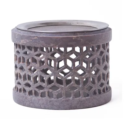 Immagine prodotto di Bruciatore d'incenso, lanterna Softstone Hexagon con coperchio e setaccio, commercio equo e solidale