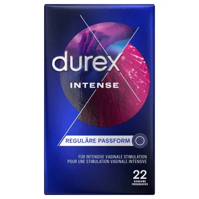 Zdjęcie produktu dla Durex Intense Orgasmic 22 szt. prążkowane miętowe prezerwatywy
