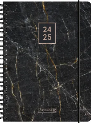Produktbild von Schülerkal. 24/25 "Black Marble", 2 S. = 1 Woche, A5/schwarz